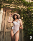 Боді Obsessive Alissium Teddy White, XS/S, ліф з м’якою чашкою, високі вирізи для ніг - фото №3