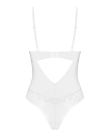 Боді Obsessive Alissium Teddy White, XS/S, ліф з м’якою чашкою, високі вирізи для ніг - фото №6