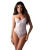 Боді Obsessive Alissium Teddy White, XL/2XL, ліф з м’якою чашкою, високі вирізи для ніг - фото