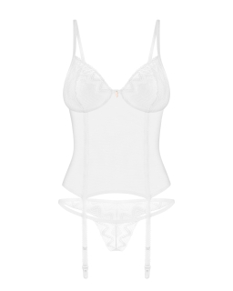 Корсет Obsessive Alissium corset & thong, XS/S, гнучкі кісточки, відкрита спина, стрінги в комплекті - - фото №6