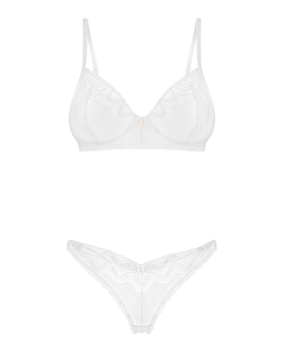 Комплект Obsessive Alissium 2-pcs set, M/L, мереживо, ліф з м’якою чашкою, трусики танга - фото №6