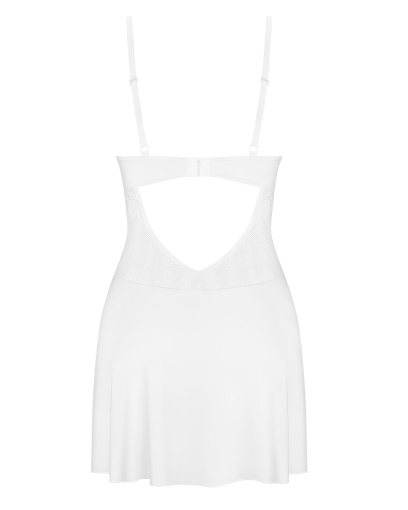 Пеньюар Obsessive Alissium chemise & thong, XS/S, мереживний ліф, стрінги в комплекті - фото №5
