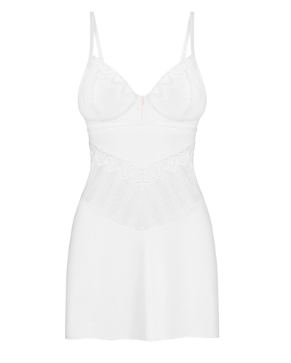 Пеньюар Obsessive Alissium chemise & thong, XL/2XL, мереживний ліф, стрінги в комплекті - фото №4