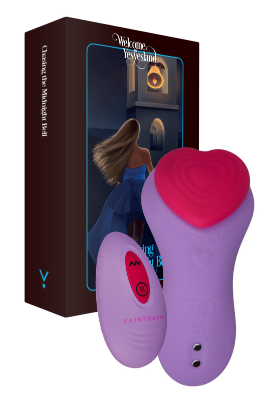 Вібратор у трусики FairyGasm HeartGem violet, на магніті, пульт ДК - фото