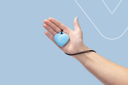 Мінівібратор «Сердечко» FairyGasm PleasureStone blue, 9 режимів, на шнурку - - фото №6