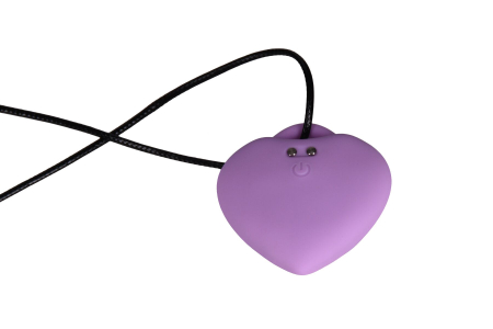 Мінівібратор «Сердечко» FairyGasm PleasureStone violet, 9 режимів, на шнурку - фото №3