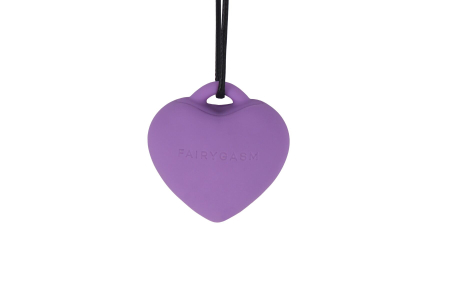 Мінівібратор «Сердечко» FairyGasm PleasureStone violet, 9 режимів, на шнурку - фото №4