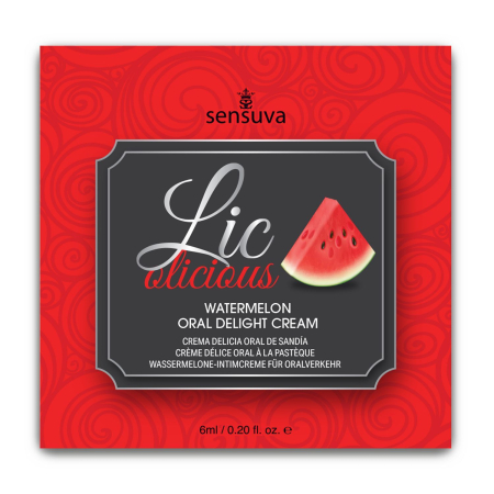 Пробник гелю для мінету Sensuva Lic-o-licious Watermelon (6 мл), оліїстий, без цукру 