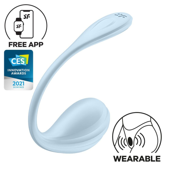 Смарт-віброяйце Satisfyer Smooth Petal Connect App Light Blue - фото