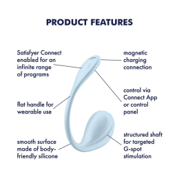 Смарт-віброяйце Satisfyer Smooth Petal Connect App Light Blue - - фото №7