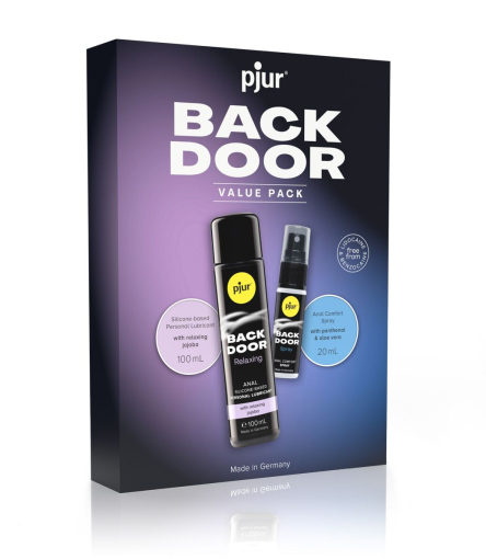 Подарунковий набор pjur BACK DOOR Value Pack: силіконова змазка 100 мл та розслаблювальний спрей 20 