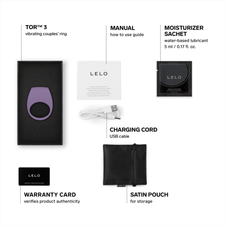 Ерекційне кільце з вібрацією LELO Tor 3 Violet Dusk, керування зі смартфона №4