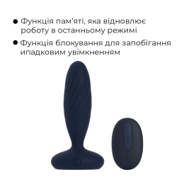 Анальна смарт-вібропробка з пульсацією Svakom Jordan Navy Blue, пульт ДК - - фото №7