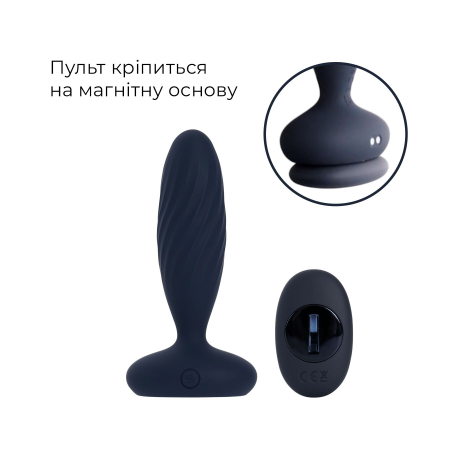 Анальна смарт-вібропробка з пульсацією Svakom Jordan Navy Blue, пульт ДК №6