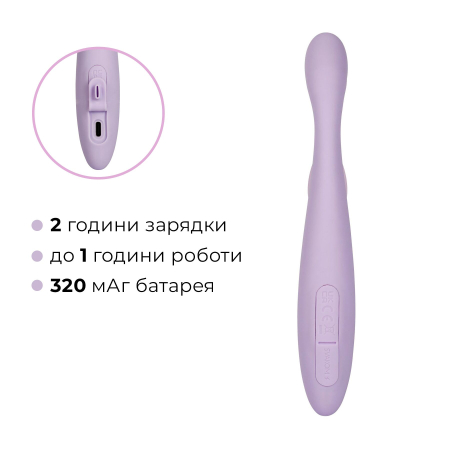 Тонкий кролик-вібратор Svakom Cici+ 2 Lilac, керування зі смартфона, підігрів до 38 °C №8