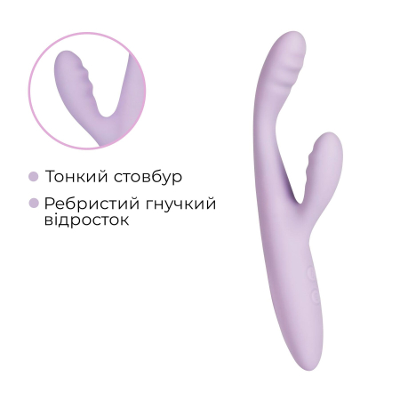 Тонкий кролик-вібратор Svakom Cici+ 2 Lilac, керування зі смартфона, підігрів до 38 °C №6