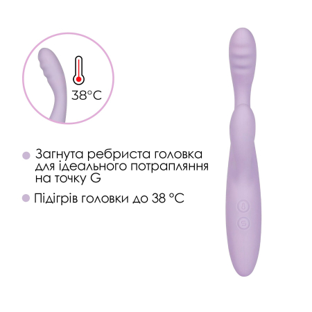 Тонкий кролик-вібратор Svakom Cici+ 2 Lilac, керування зі смартфона, підігрів до 38 °C №5