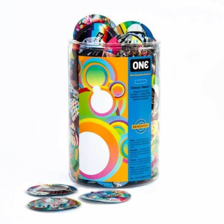 Набір презервативів ONE Classic Select - Artist Collection 100 шт, мегапак тюб - фото