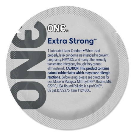 Презерватив ONE Extra Strong, 1 шт, розширена форма, зі змазкою, підходить для анального сексу - фото