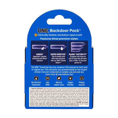 Презервативи ONE Backdoor 3 шт, картонна коробка №2