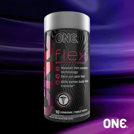 Презервативи ONE Flex Graphene Condom 10 шт, подарункова упаковка тюб - фото №2