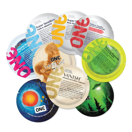 Презервативи ONE Mixed Pleasures, 12 шт, 6 видів, подарункове паковання-тубус - фото №2