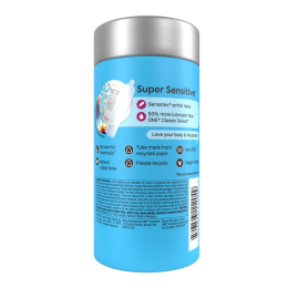 Презервативи ONE Super Sensitive, 12 шт, гладенькі, з додатковою змазкою, паковання-тубус - - фото №3