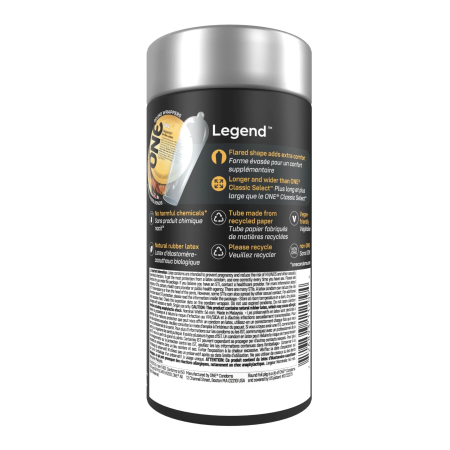 Презервативи ONE Legend XL, 12 шт, збільшений розмір, розширення на кінці, подарункове паковання-тубус - фото №3