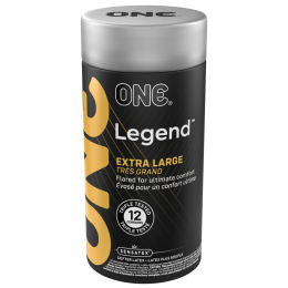 Презервативи ONE Legend XL, 12 шт, збільшений розмір, розширення на кінці, подарункове паковання-тубус - фото