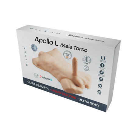 Торс з фалоімітатором на присосці SilexD Apollo L Male Torso Caramel - фото №7