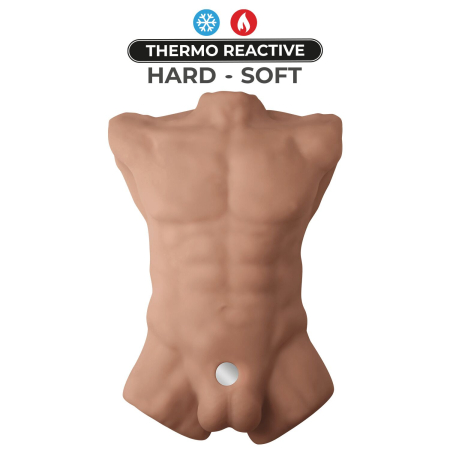 Торс з фалоімітатором на присосці SilexD Apollo L Male Torso Caramel - фото №2