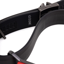 Шкіряний кляп з 2-ма насадками LOCKINK Ball-Gag & Gag-bite Set - Black - - фото №2