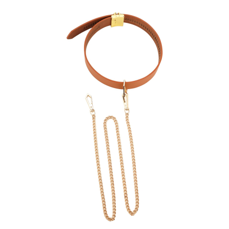 Повідець LOCKINK Tied Collar with Leash Set - Brown №4