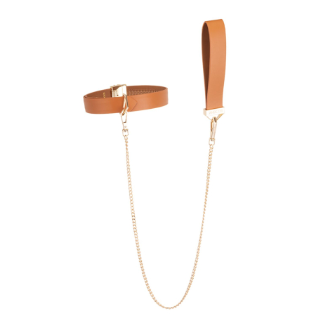 Повідець LOCKINK Tied Collar with Leash Set - Brown №2