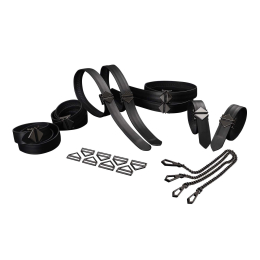 Набір із 8 ременів для зв'язування LOCKINK 8-Bondage-Straps Restraint Set - Black - фото
