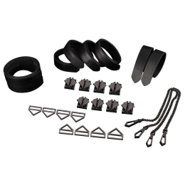 Набір із 8 ременів для зв'язування LOCKINK 8-Bondage-Straps Restraint Set - Black - - фото №7