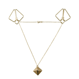 Затискачі для сосків з важкою підвіскою LOCKINK Nipple Clamps with Heavy Pendant - Golden - фото