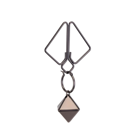 Затискачі для сосків з важкою підвіскою LOCKINK Nipple Clamps with Heavy Pendant - Grey - фото №3