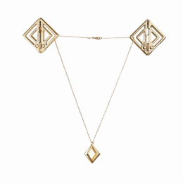 Затискачі для сосків з легкої підвіскою LOCKINK Adjustable Nipple Clamps with Light Pendant - Golden - фото