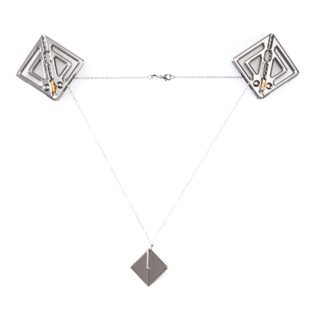 Затискачі для сосків з легкої підвіскою LOCKINK Adjustable Nipple Clamps with Light Pendant - Grey 