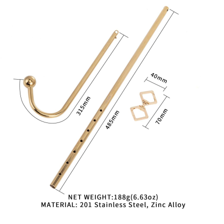 Анальний гак LOCKINK Golden Adjustable Anal Hook Set №3