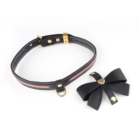 Повідець LOCKINK SEVANDA Love Heart Butterfly Leather Collar Set - Black №2