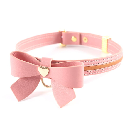 Повідець LOCKINK SEVANDA Love Heart Butterfly Leather Collar Set - Pink - фото №2