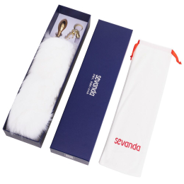 Металева анальна пробка Лисячий хвіст LOCKINK SEVANDA White Fox-Tail Anal Pear-shape Plug - - фото №8