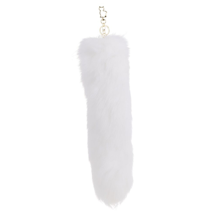 Металева анальна пробка Лисячий хвіст LOCKINK SEVANDA White Fox-Tail Anal Pear-shape Plug - фото №3