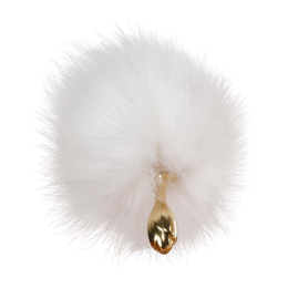 Металева анальна пробка Лисячий хвіст LOCKINK SEVANDA White Fox-Tail Anal Rose-shape Plug - - фото №7