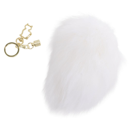 Металева анальна пробка Кролячий хвост LOCKINK SEVANDA White Bunny-Tail Anal Pear-shape Plug - - фото №2