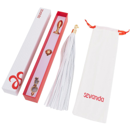 Металева анальна пробка Хвіст поні LOCKINK SEVANDA White Pony-Tail Anal Pear-shape Plug - - фото №7