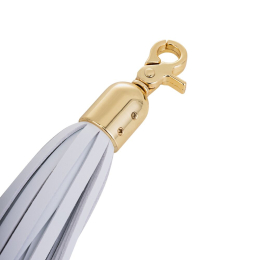 Металева анальна пробка Хвіст поні LOCKINK SEVANDA White Pony-Tail Anal Pear-shape Plug - - фото №4