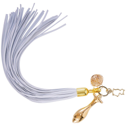 Металева анальна пробка Хвіст поні LOCKINK SEVANDA White Pony-Tail Anal Rose-shape Plug - - фото №2